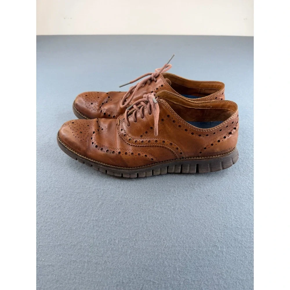 Cole Haan Zerogrand Wingtip Oxford Mens 10M Brown Leather Brogue C29411